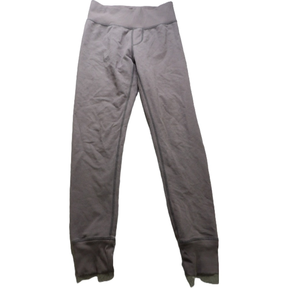 Lululemon Leggings Women 4 Gray Fleece Lined Thermal Ribbed Cuff Yoga Jogger EUC